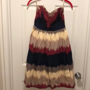 Multi colored strapless dress